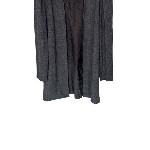 Talbots Blazer Charcoal Gray Open Front Wool Office Work Career Long Size 12 - Picture 5 of 10